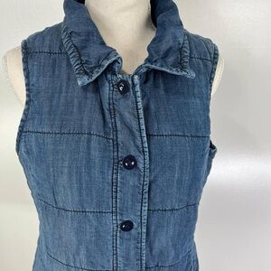 Coldwater Creek Quilted Denim Vest